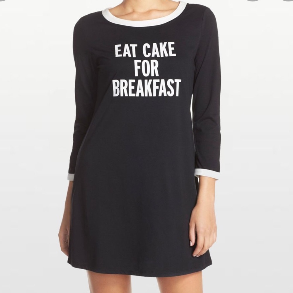KATE SPADE “Eat Cake For Breakfast” Nightshirt Pajamas sz M